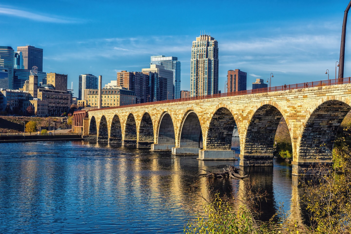 Minneapolis along the Mississippi River.