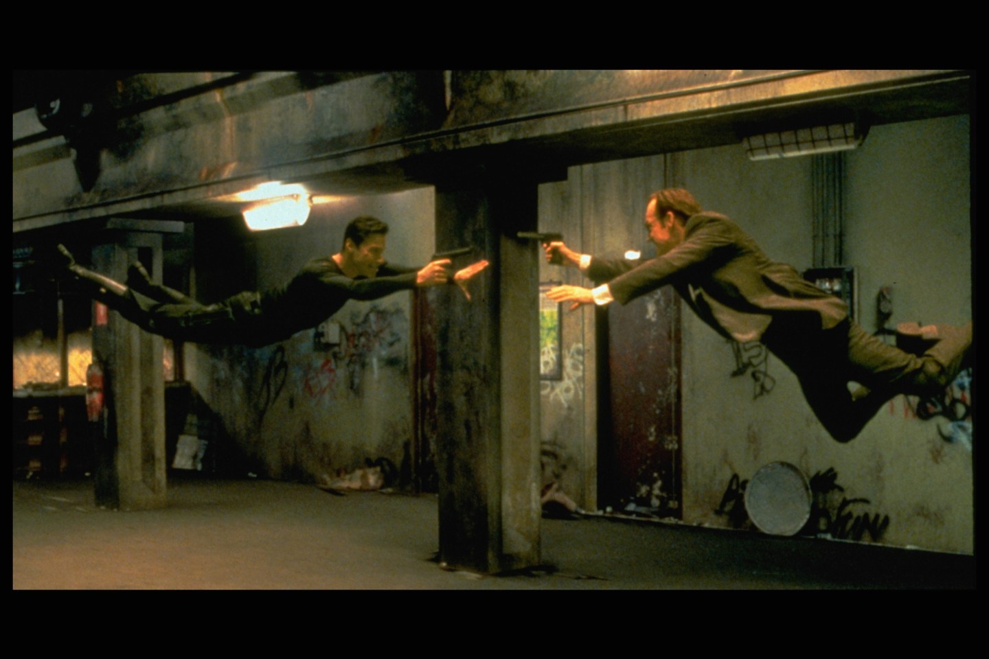 A fight scene from the movie The Matrix