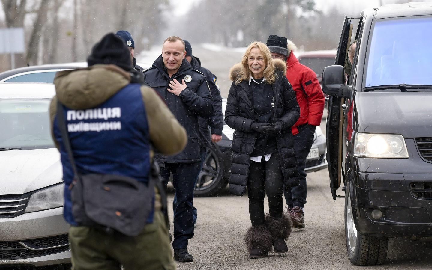 American philanthropist and author Mitzi Perdue on the ground in Kyiv.