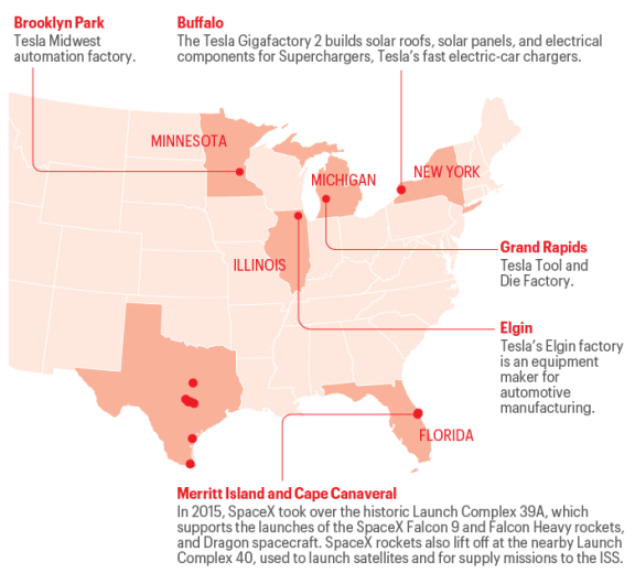 Musk Map Everywhere Elon Musk does business around the globe | Fortune