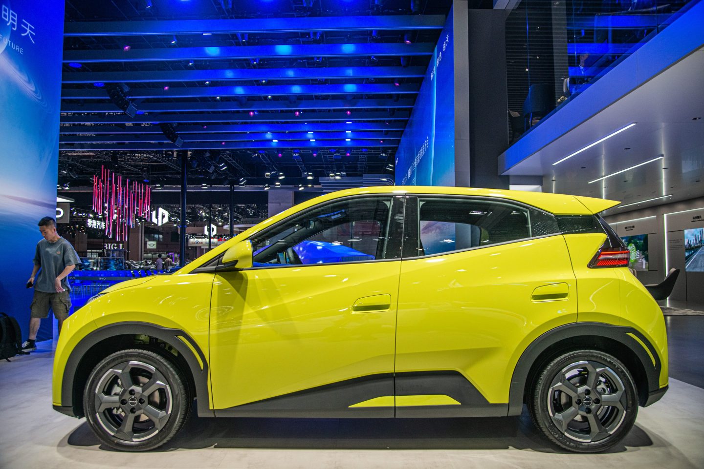 A yellow car called the Seagull, from Chinese automaker BYD